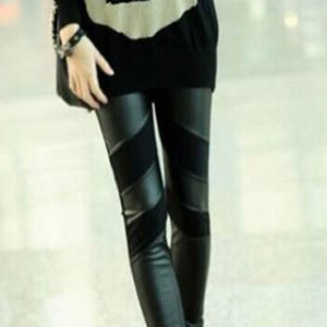 Black Patchwork Leggings